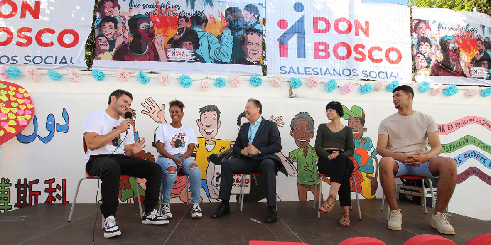 The Rector-Major speaks to representatives of Fundación Don Bosco